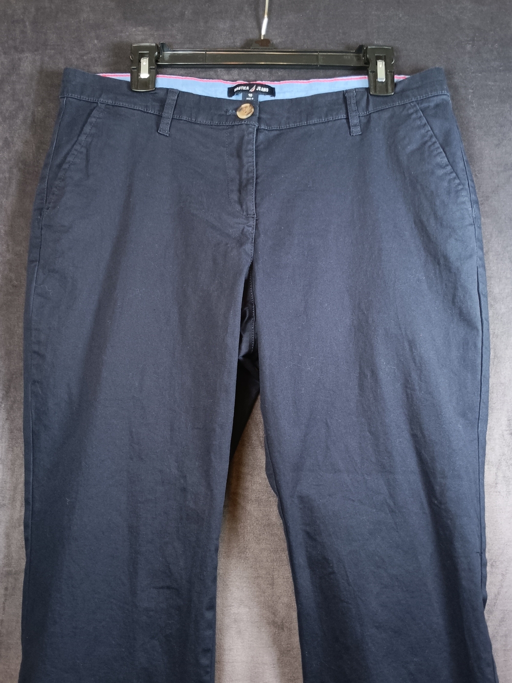 Nautica Women's Navy Straight Leg Stretch Chinos